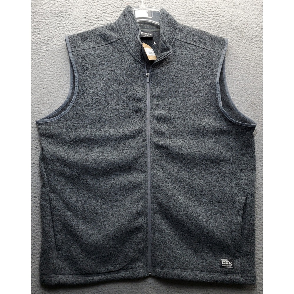 Eddie Bauer Radiator Fleece 3.0 Golf Vest Mens 2XL Gray Stand-Up Collar Full Zip
